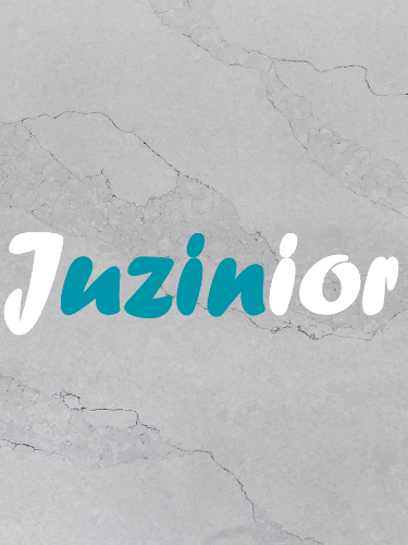 The Juzinior logo, featuring turquoise and white lettering on a grey background, represents the Uzin Utz young talent and trainee programme